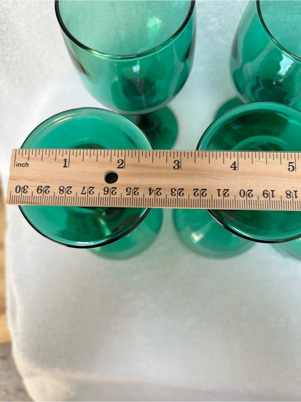 Libbey Juniper Green Wine / Water Glasses Set 6 Vintage Stemware Hold 10 OZ EUC